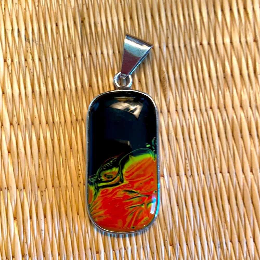 Charles Albert Fine Sterling Silver Stone Pendant